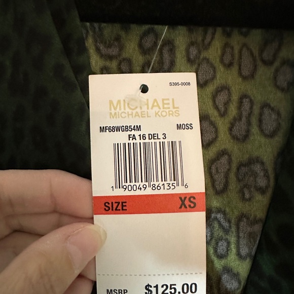 Green and black Michael Kors surplice/faux-wrap dress, Size XS, NWT! - Picture 4 of 8